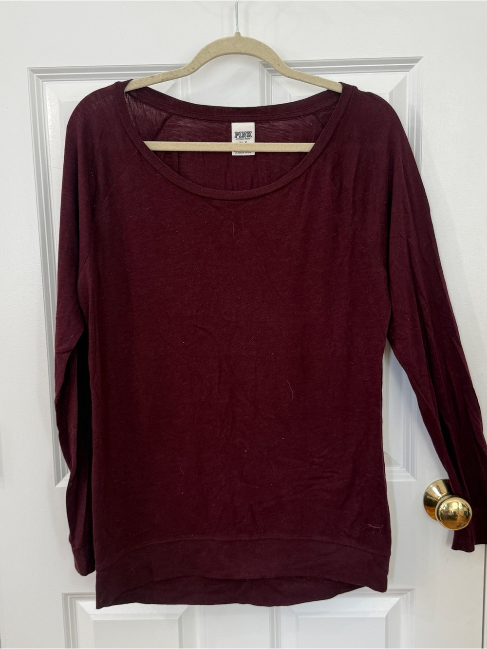 Victoria’s Secret PINK Burgundy Long Sleeve Tunic Top Size M